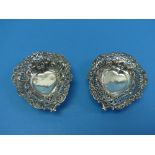 A near matched pair of pretty Victorian silver Bon Bon Dishes, by George Nathan & Ridley Hayes,