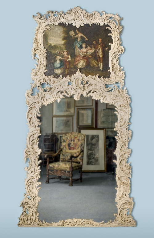 The von Mohl Collection: An 18thC German Rococo (Friderizianisches Rokoko) Trumeau Mirror in the - Image 2 of 20