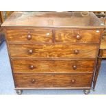 A Victorian mahogany Chest of Drawers, two short above three graduated long drawers, each with