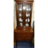 An Edwardian mahogany and satinwood banded Chest, the top inlaid with boxwood and ebony banding,