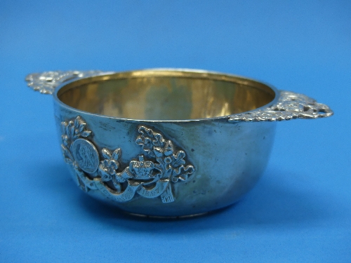 A Victorian commemorative silver Bowl, by Charles Edwards, hallmarked London 1897, with applied