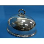 A late Victorian silver plated Meat Dome, by James Dixon & Sons, 18in (46cm) wide, together with