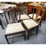 A set of five George III mahogany splat back Dining Chairs (5)