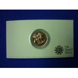 The Royal Mint 2011 gold Sovereign Bullion Coin, in presentation pack.