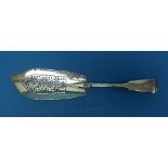 A Victorian silver Fish Slice, by Mary Chawner, hallmarked London, 1840, fiddle pattern with pierced