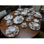 A Royal Albert 'Old Country Roses' six-place setting Dinner and Tea Service, the pink and red floral