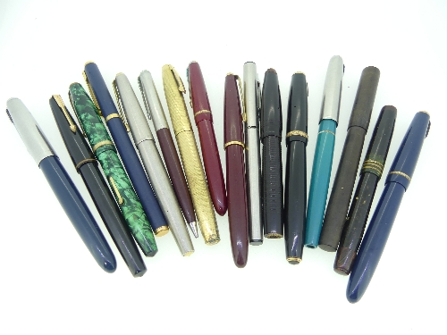 A quantity of vintage and later Pens and Fountain Pens, including green marbled Conway Stewart
