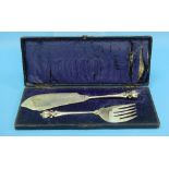 A quantity of silver plated Flatware, in the Arts & Crafts style with hammered bowls and stylised