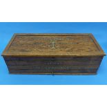 Clark's "Anchor" Soft Embroidery Fast Colors: an oak cantilever case with a hinged lid and three