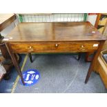 An early 19thC mahogany Side Table, with single frieze drawer, raised on square tapering legs,