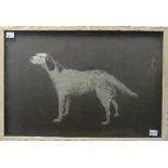 A Japanese embroidered silk picture of a Borzoi, 12in x 18in (30.5cm x 45.5cm), framed.