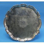 A George II silver Salver, by Joseph Sanders, hallmarked London, 1734, of shaped circular form