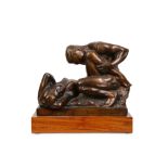 BARBARA TRIBE (1913-2000) AAR: AN EROTIC BRONZE GROUP OF A COUPLE 'AFTER WOLF'