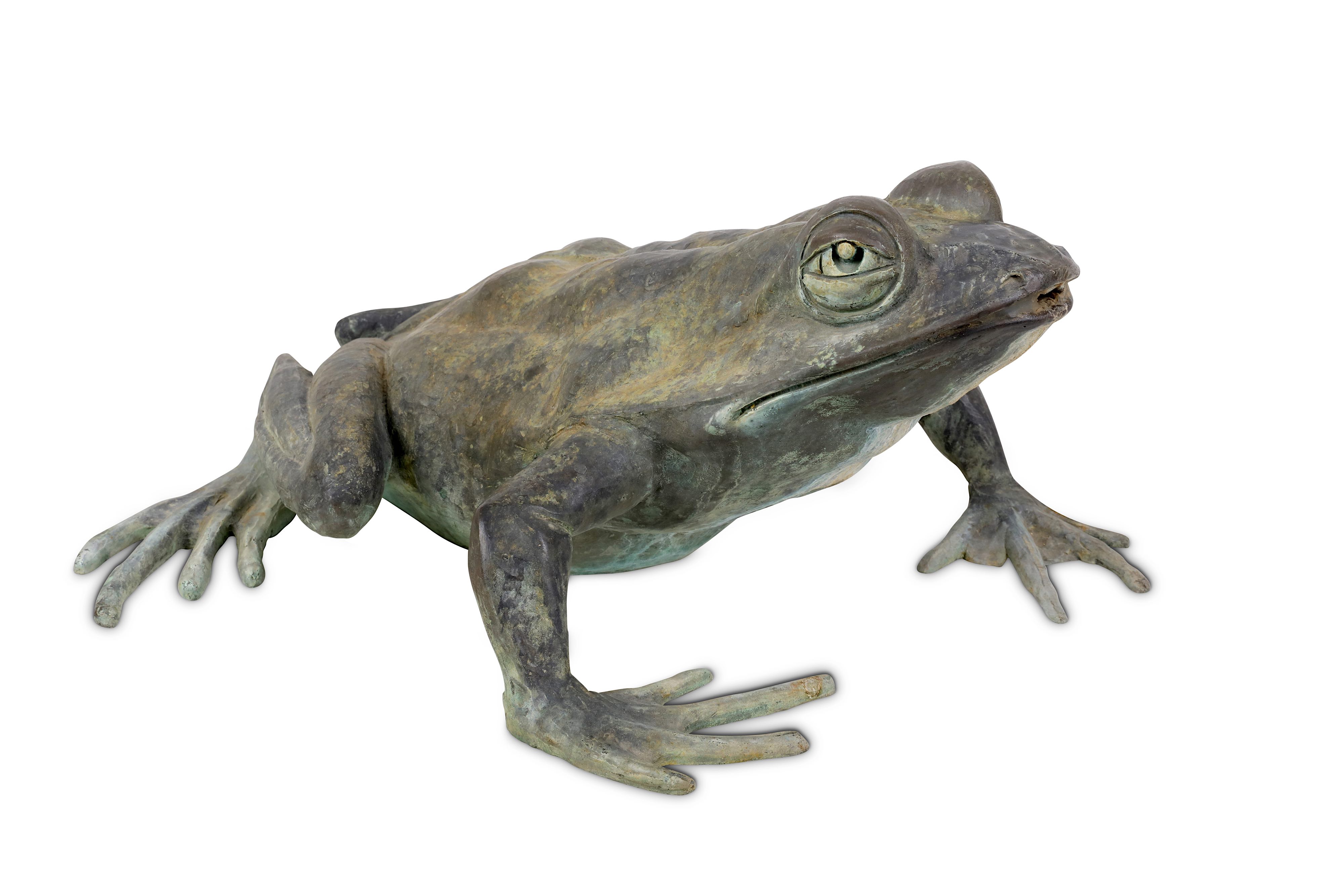 A 20TH CENTURY JAPANESE BRONZE FOUNTAIN MODELLED AS A FROG