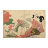 A 19TH CENTURY JAPANESE EROTIC PRINT.