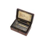 A LATE 19TH CENTURY MINIATURE MUSIC BOX BY P.V.F.