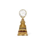 A FINE AND RARE MID 19TH CENTURY FRENCH PATINATED AND GILT BRONZE AND GLASS MYSTERY CLOCK BY JEAN EU
