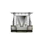 A RARE 1930'S FRENCH ART DECO PAINTED AND SILVERED METAL MIRRORED HALL STAND