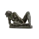 A 20TH CENTURY BRONZE FIGURE OF A NUDE GIRL