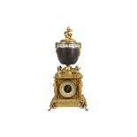 A 19TH CENTURY AND LATER GILT AND PATINATED BRONZE ANNULAR URN CLOCK