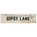 MARC BOLAN- ORIGINAL STREET SIGN OF GYPSY LANE, BARNES S.W.15