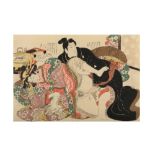 A 19TH CENTURY JAPANESE EROTIC PRINT.