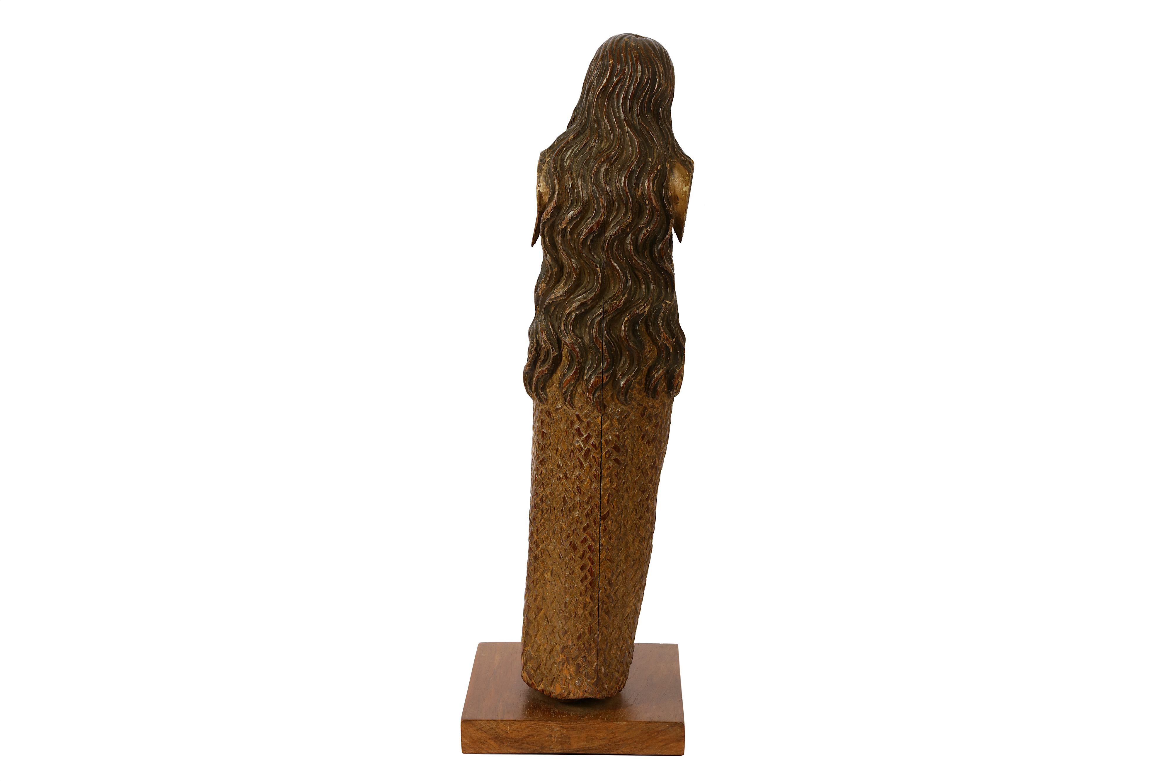 A CARVED AND PAINTED FIGURE OF MARY MAGDALENE 19TH CENTURY - Image 3 of 3