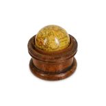 AN EARLY 19TH CENTURY 1.5 INCH MINIATURE POCKET GLOBE