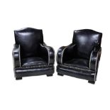 AN EXCEPTIONAL PAIR OF MID 20TH CENTURY ART DECO STYLE ARMCHAIRS
