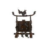 A JAPANESE MEIJI PERIOD BRONZE TABLE SCREEN