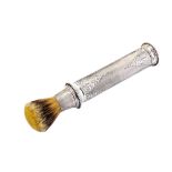 A LARGE VICTORIAN STERLING SILVER TRAVELLING SHAVING BRUSH, LONDON 1861 BY THOMAS JOHNSON I