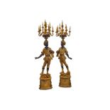 A PAIR OF 18TH CENTURY STYLE VENETIAN BLACKAMOOR TORCHERES