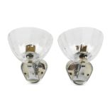 MURANO: A pair of Murano glass cup wall lights circa 1940's