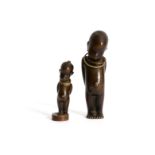 HAGENAUER: A miniature dark patinated bronze of an African child