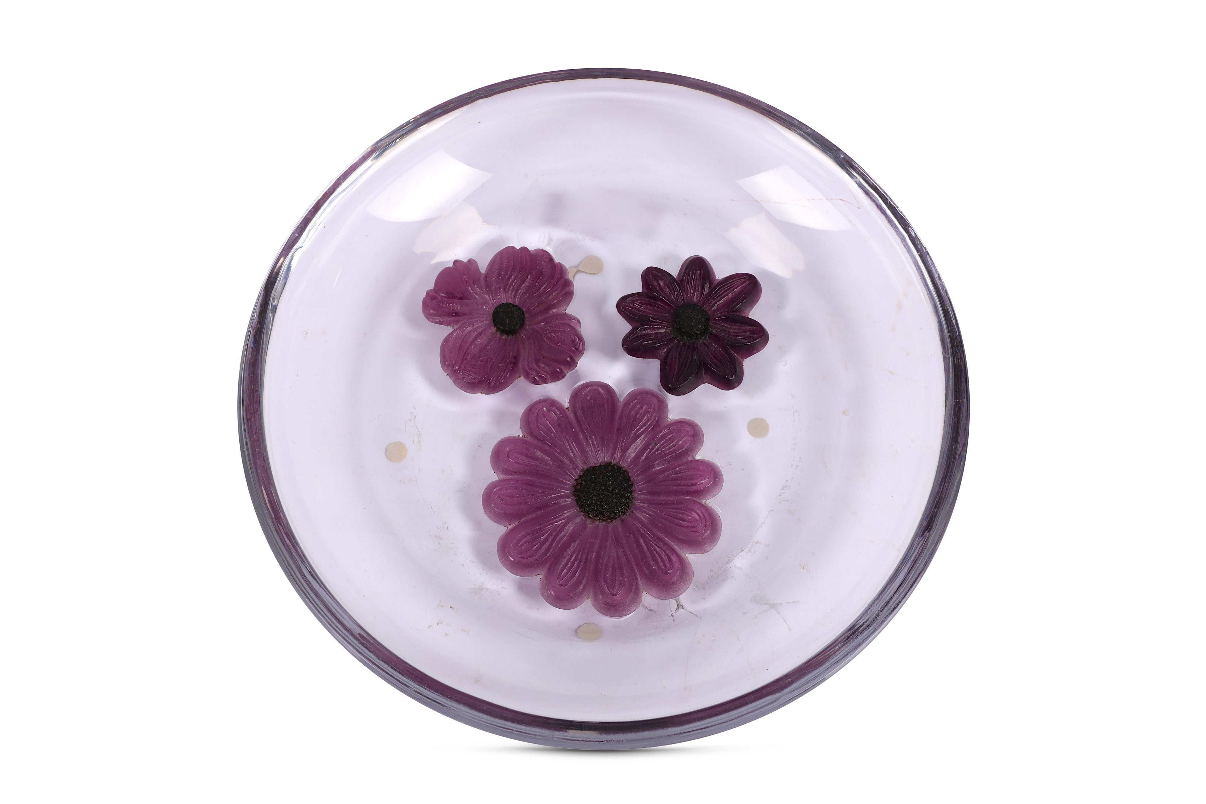DAUM: 'Coppelia' pattern, a glass bowl, circa 1980s,