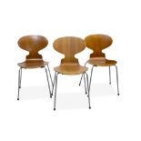 ARNE JACOBSEN FOR FRITZ HANSEN: Three model 310 Ant chairs, circa 1966,