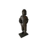 OTTO STREHLE FOUNDRY: A 20th century German Bronze of a School Boy,