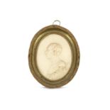 A 19th Century oval miniature depiction of Charles de Secondat, Baron de Montesquieu, after Edward