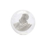 A LARGE PAPERWEIGHT WITH BUST OF LORD BYRON