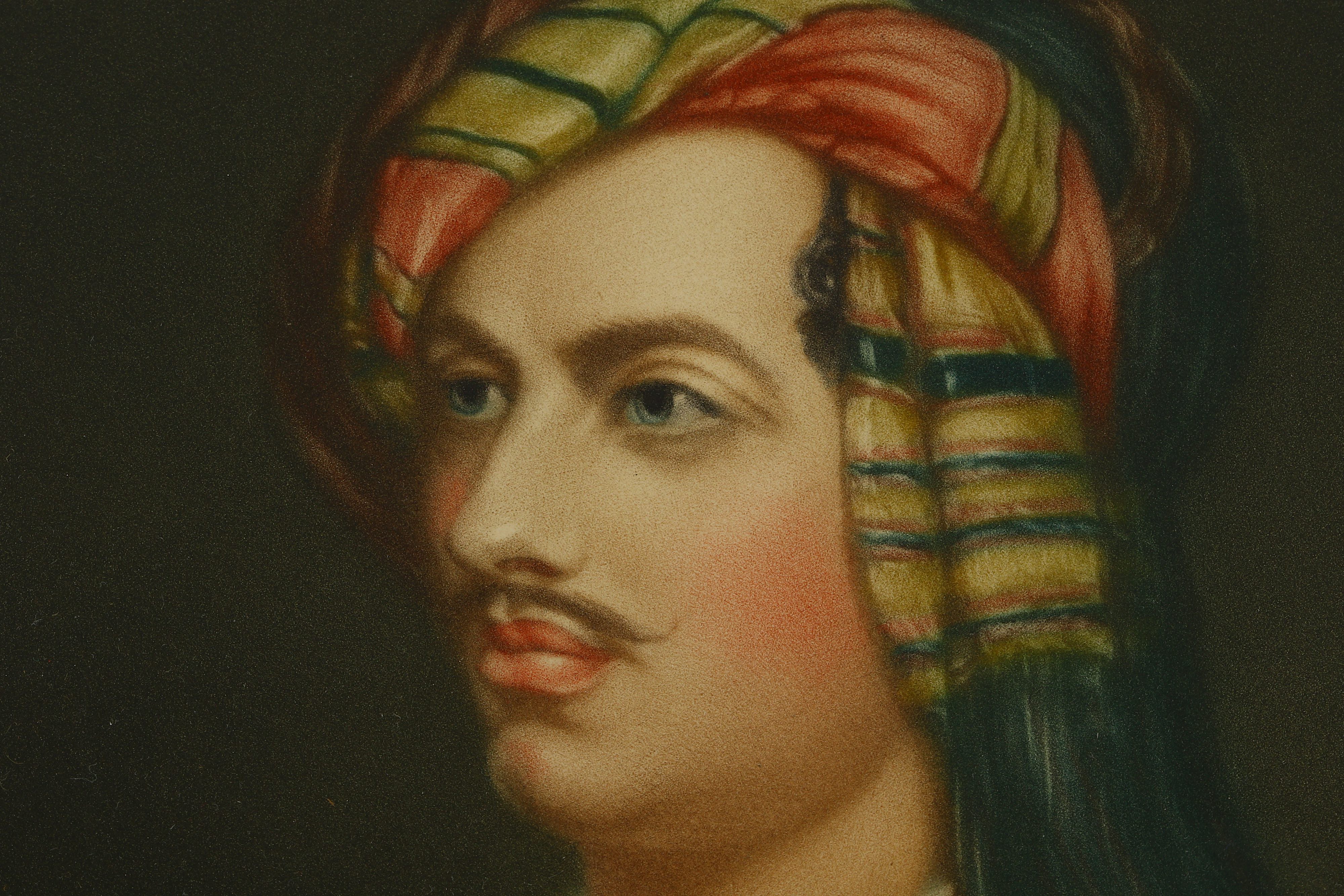 AN ENGRAVING OF LORD BYRON IN GREEK UNIFORM Phillips (Thomas, after