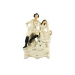 A STAFFORDSHIRE FLAT BACK GROUP OF LORD BYRON AND THE MAID OF ATHENS