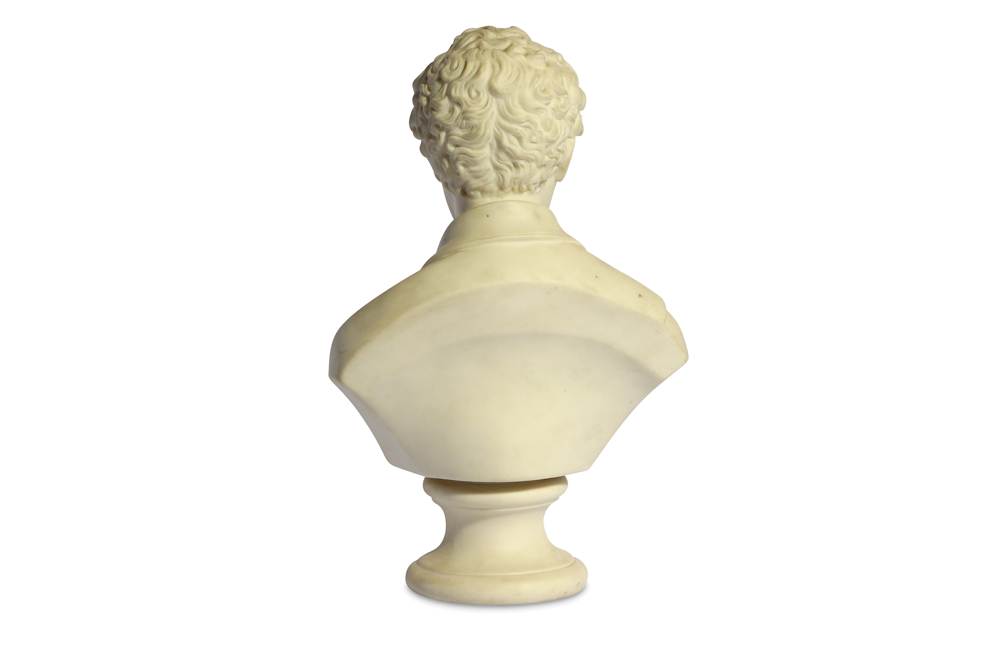 A BISQUE PORCELAIN BUST OF LORD BYRON - Image 3 of 4