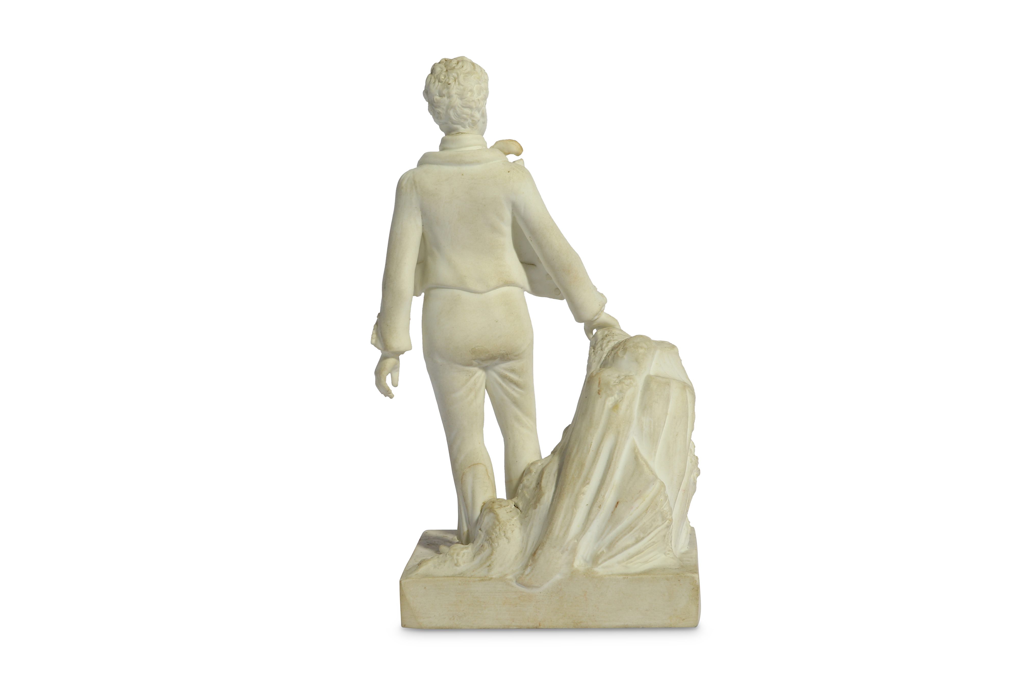 A ROCKINGHAM BISQUE PORCELAIN FIGURE OF LORD BYRON - Image 5 of 6
