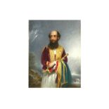 A PORTRAIT MINIATURE OF SIR THOMAS TOBIN (1807 - 1881) WEARING LORD BYRON'S ALBANIAN DRESS