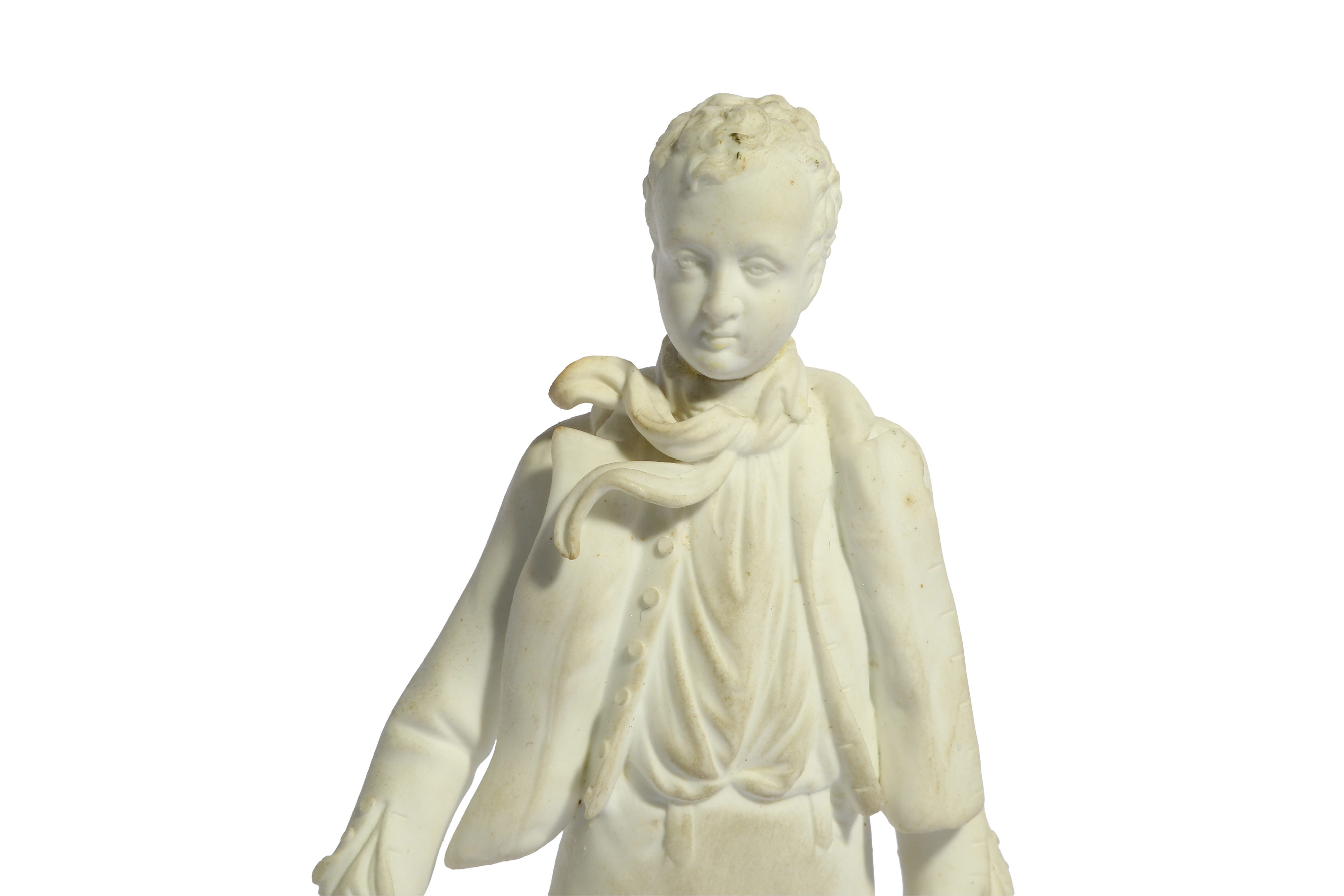 A ROCKINGHAM BISQUE PORCELAIN FIGURE OF LORD BYRON - Image 2 of 6