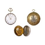 AN ENGLISH PAIR-CASED POCKET WATCH WITH LORD BYRON'S CREST ON THE OUTER CASE BY GEORGE PRIOR