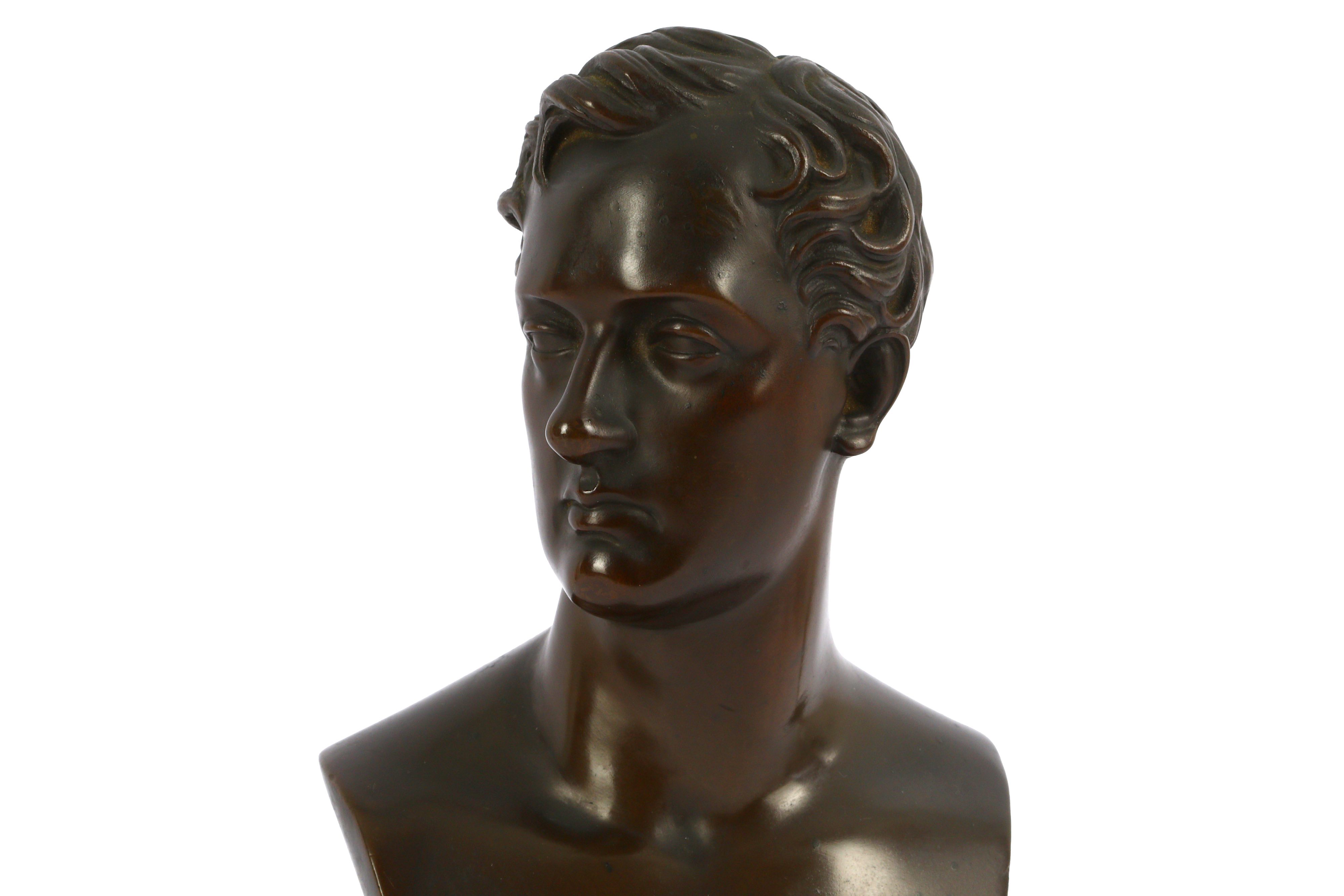 A BRONZE BUST OF LORD BYRON - Image 8 of 8