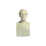 A BISQUE PORCELAIN BUST OF LORD BYRON