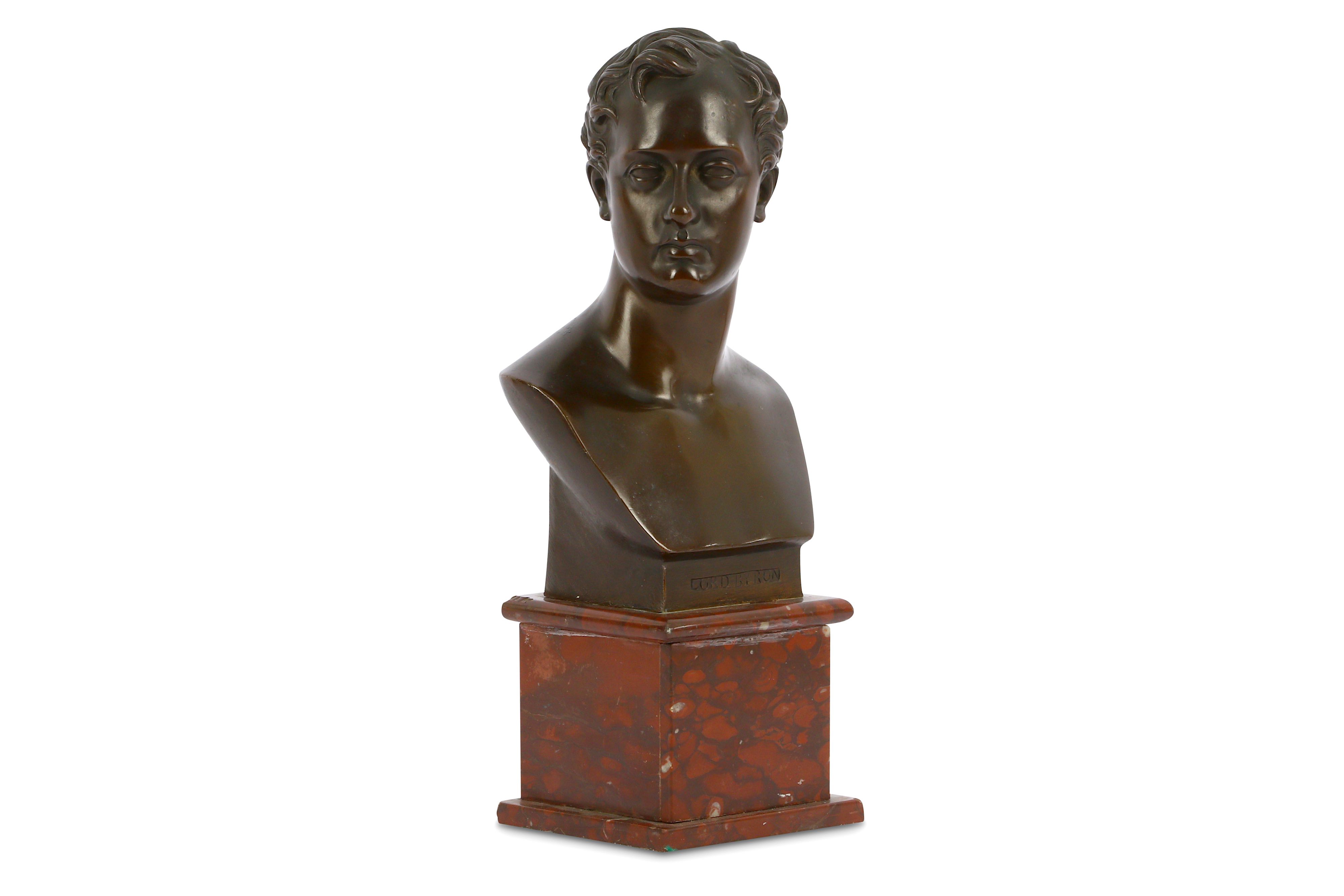 A BRONZE BUST OF LORD BYRON