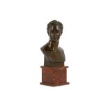 A BRONZE BUST OF LORD BYRON